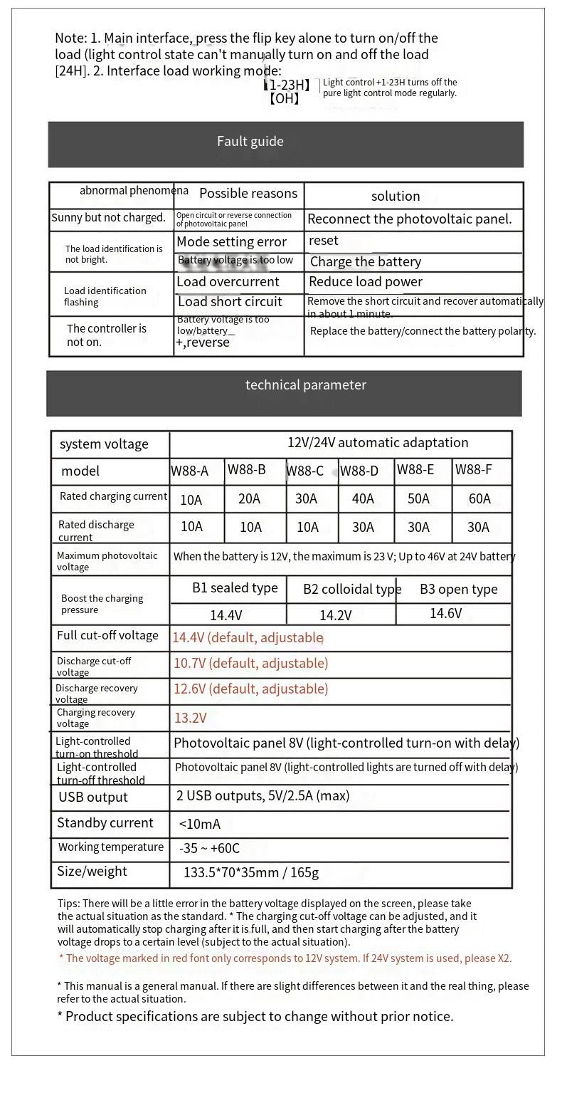 Solar energy 12v/24V lithium battery/lead-acid battery universal intelligent controller