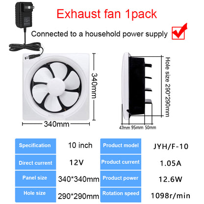 Solar Photovoltaic DC 12v Square Exhaust Fan ventilation