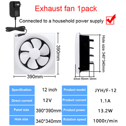 Solar Photovoltaic DC 12v Square Exhaust Fan ventilation