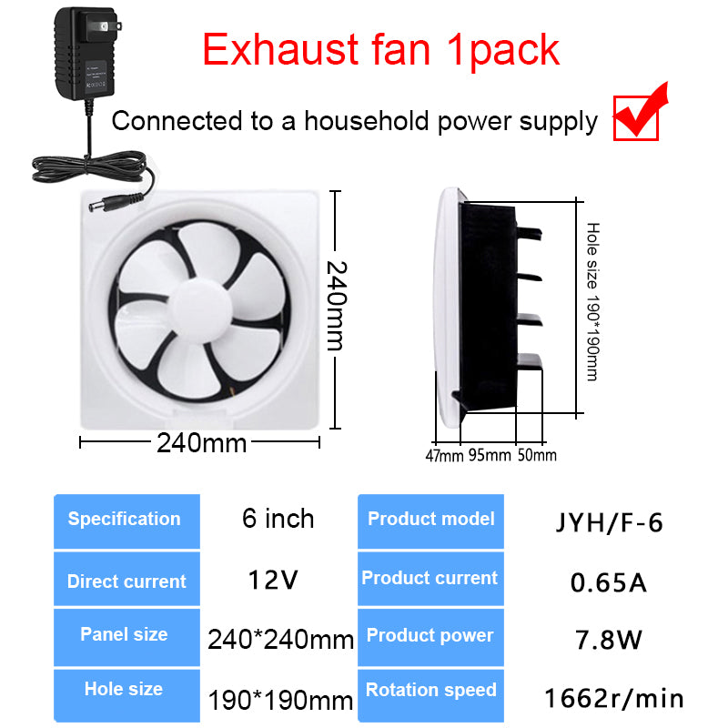 Solar Photovoltaic DC 12v Square Exhaust Fan ventilation